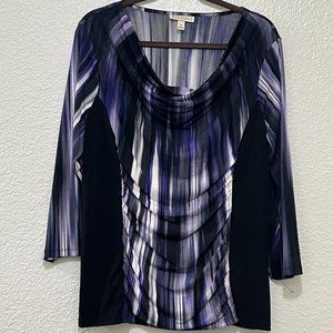 Dana Buchman Women's Multicolor Blue Blouse